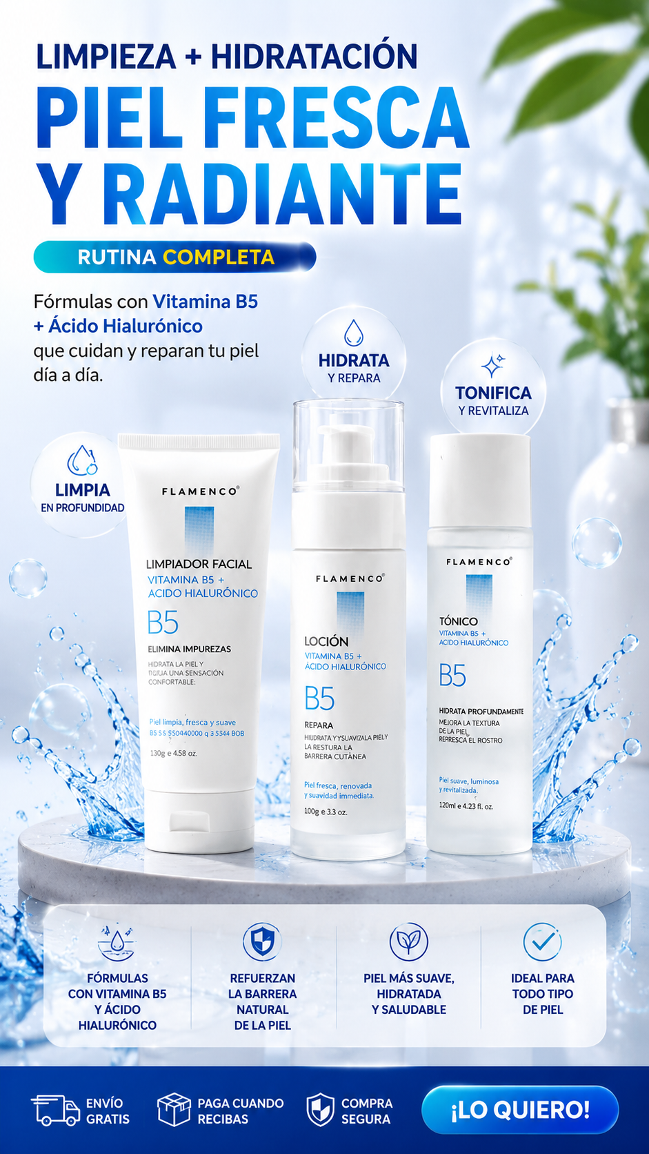Kit Skin care vita B5+ácido hialuronico