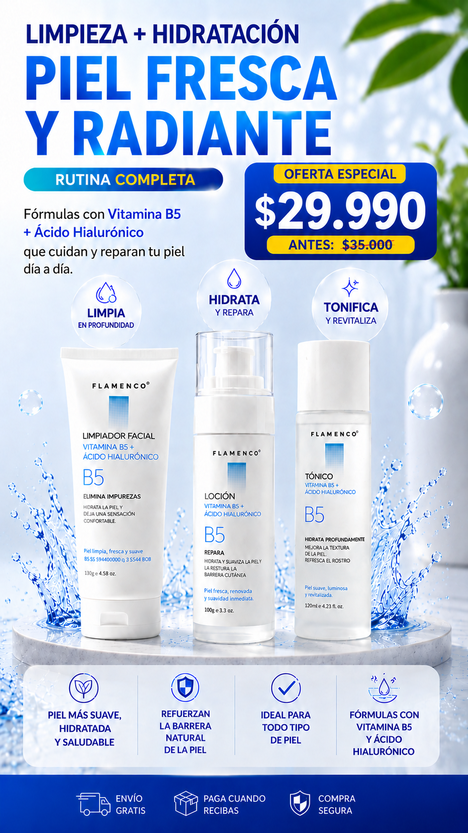 Skin Care Vitamina B5 + Ácido Hialurónico