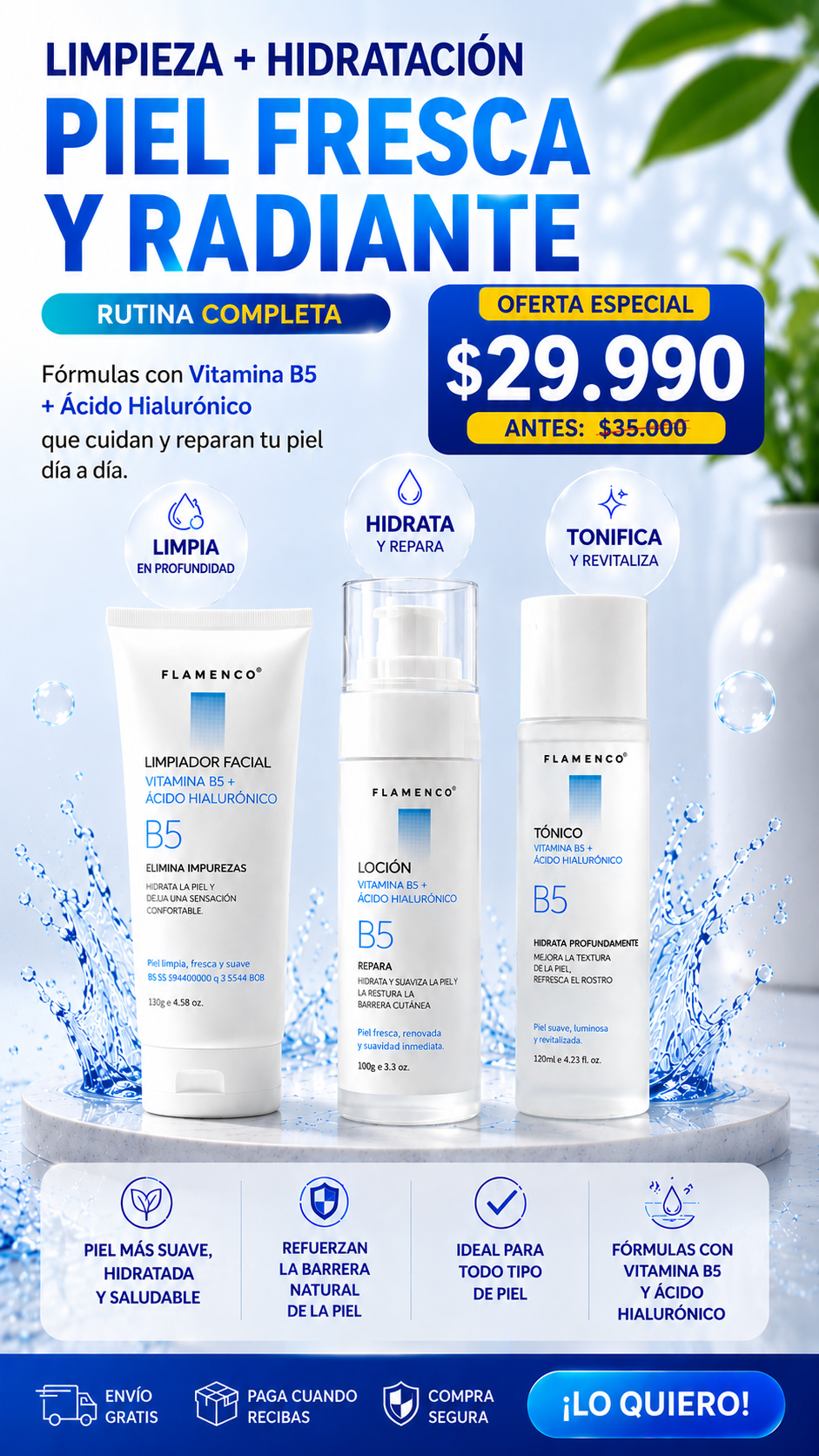 Kit Skin care vita B5+ácido hialuronico