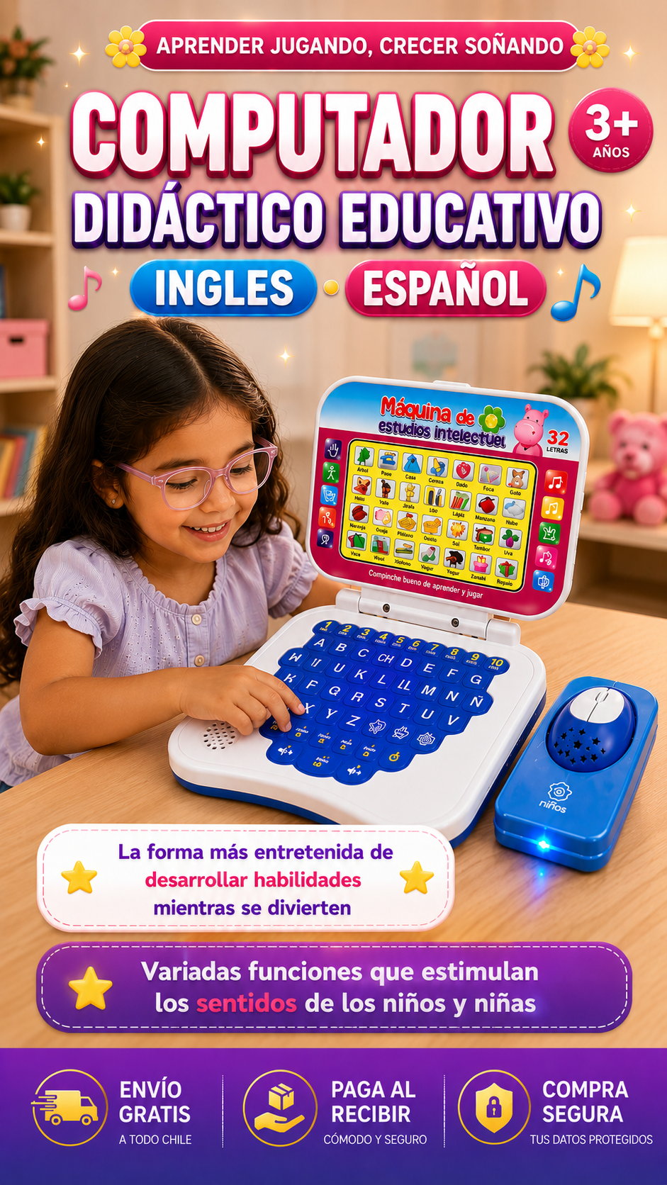 Computador Didáctico y Educativo para niños y niñas
