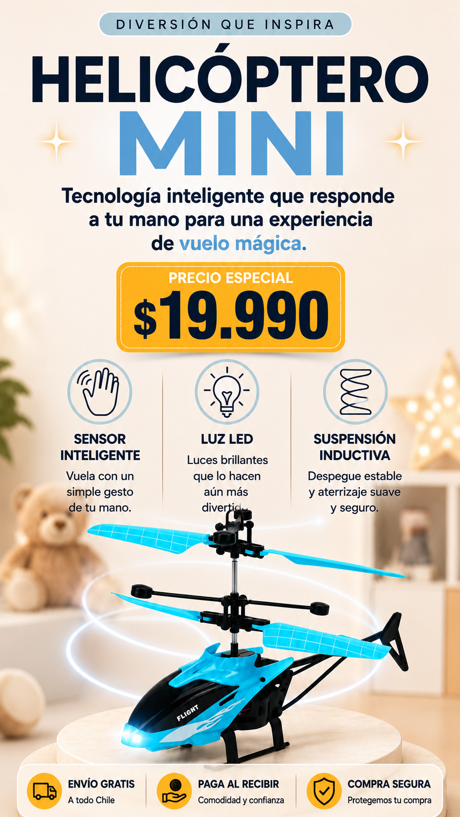 Helicóptero Mini Flotante Recargable