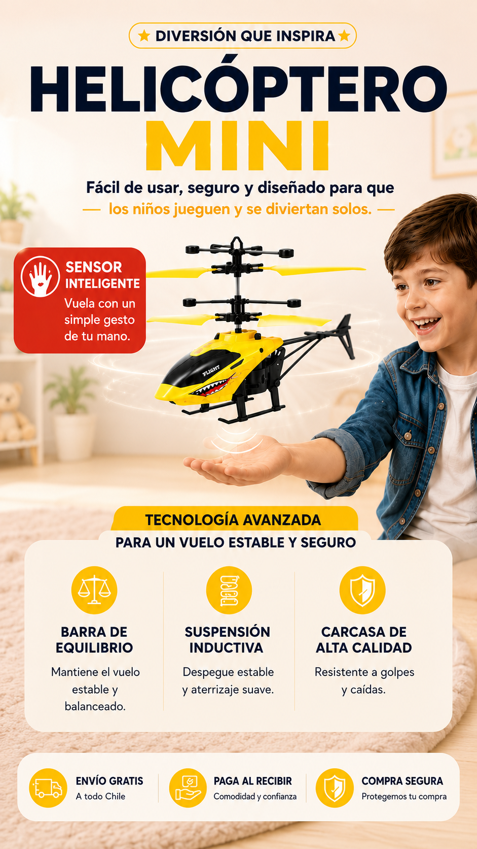 Helicóptero Mini Flotante Recargable