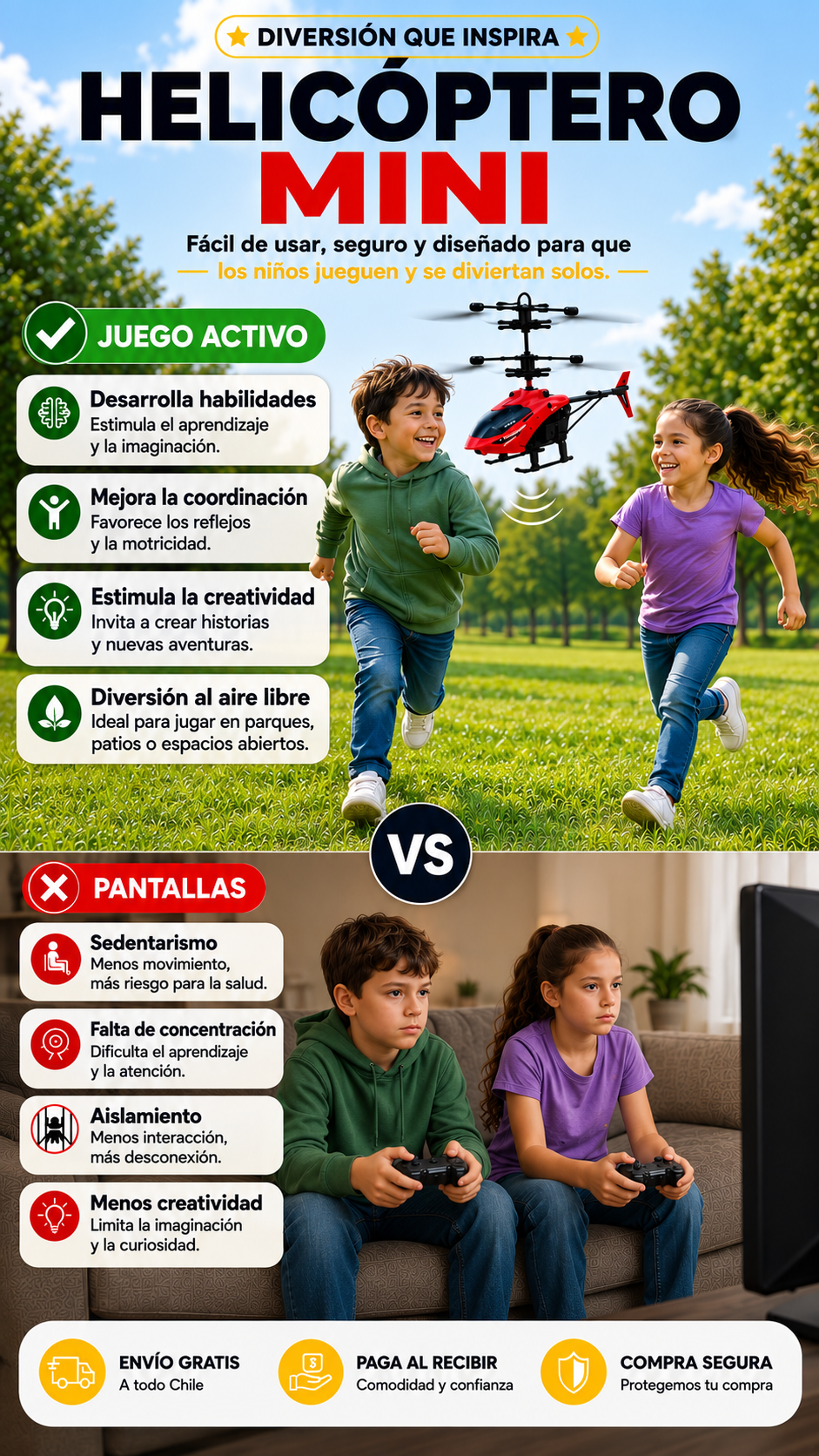 Helicóptero Mini Flotante Recargable