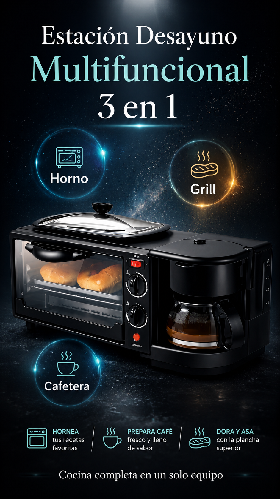 Horno Eléctrico 3 En 1