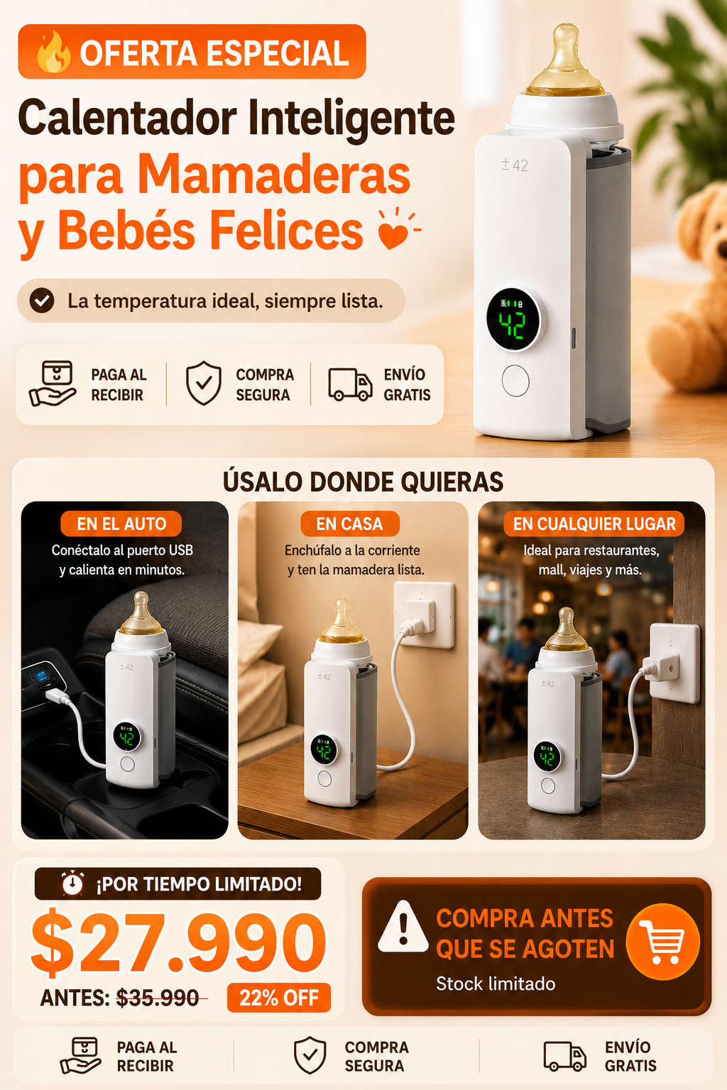 Calentador Portátil de Mamaderas