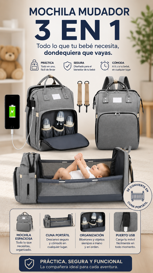 BOLSO MOCHILA CUNA MUDADOR