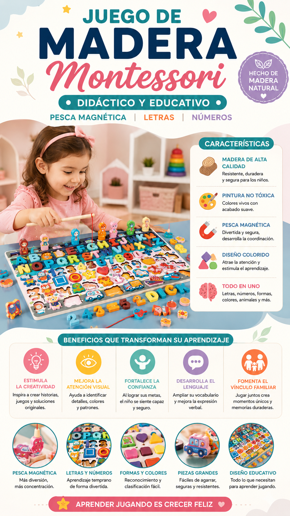 Juguete Madera 7 En 1 Montessori