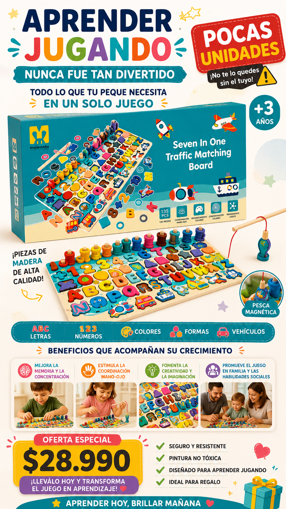 Juguete Madera 7 En 1 Montessori