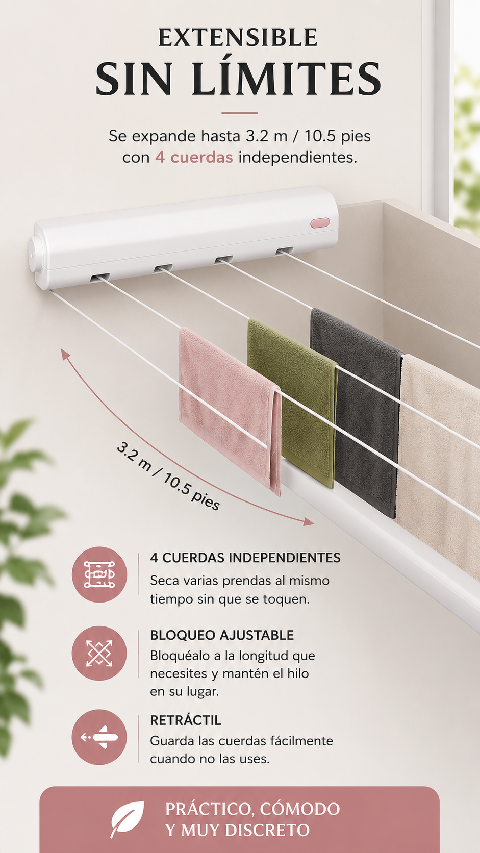 Tendedero Retractil Extensible Inter Ex