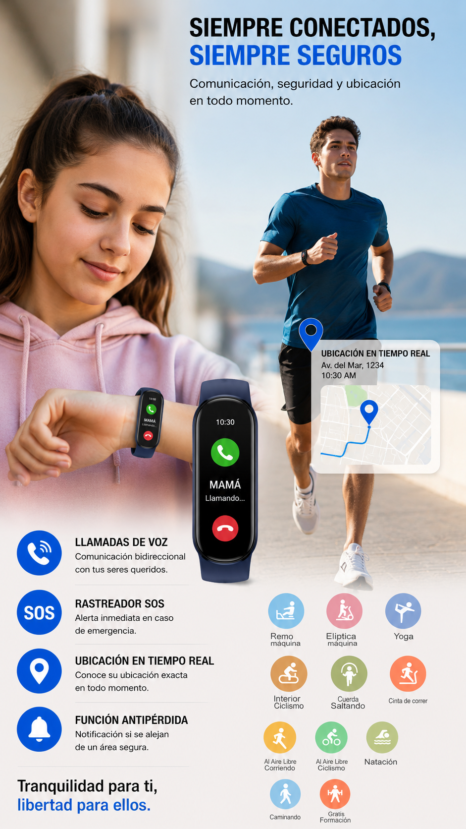 Reloj inteligente en forma de banda