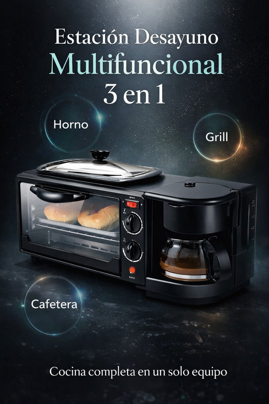 Horno Eléctrico 3 En 1 Cafetera Tostador